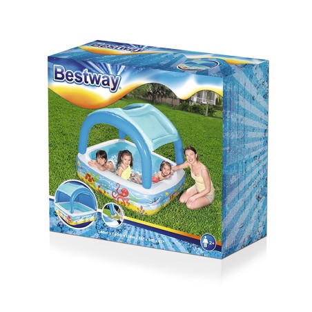 Bestway Piscina Gonfiabile Infantile Tetto Rimovibile 140x140x114 cm +