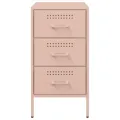 Tables de chevet 2 pcs rose 36x39x68 cm acier