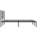 Cadre de lit métal sans matelas avec tête de lit noir 140x190cm