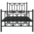 Cadre de lit métal sans matelas avec pied de lit noir 80x200 cm