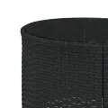 Canapé de jardin avec table coussins rond noir résine tressée