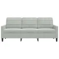 Canapé à 3 places Gris clair 180 cm Velours
