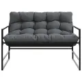 Banc de jardin avec coussin anthracite 113 cm acier