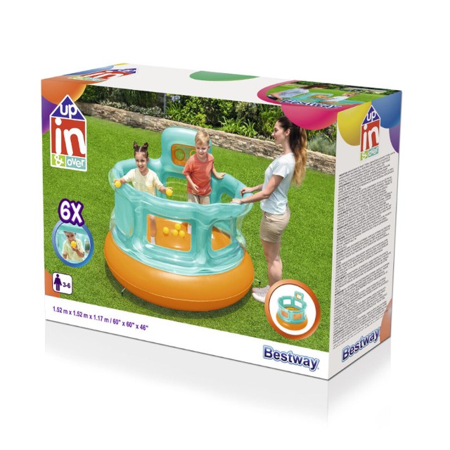 Bestway Opblaasbare Springkussen Spellen met Ballen 152x152x117 cm +3
