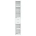 Buffet haut blanc 30x42,5x185 cm bois d'ingénierie