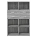 Buffet haut sonoma gris 80x42,5x124 cm bois d'ingénierie