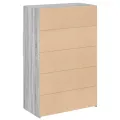 Buffet haut sonoma gris 80x42,5x124 cm bois d'ingénierie