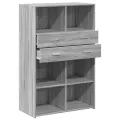 Buffet haut sonoma gris 80x42,5x124 cm bois d'ingénierie
