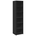 Buffet haut noir 45x41x185 cm bois d'ingénierie