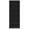 Buffet haut noir 70x41x185 cm bois d'ingénierie