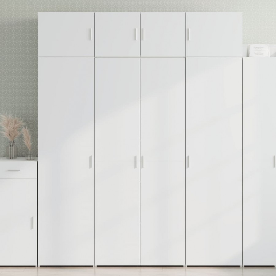 Armoire de rangement blanc 80x42,5x225 cm bois d'ingénierie