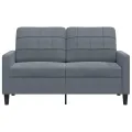 Canapé à 2 places Gris foncé 120 cm Velours