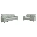 Ensemble de canapés 2 pcs et coussins et traversins velours
