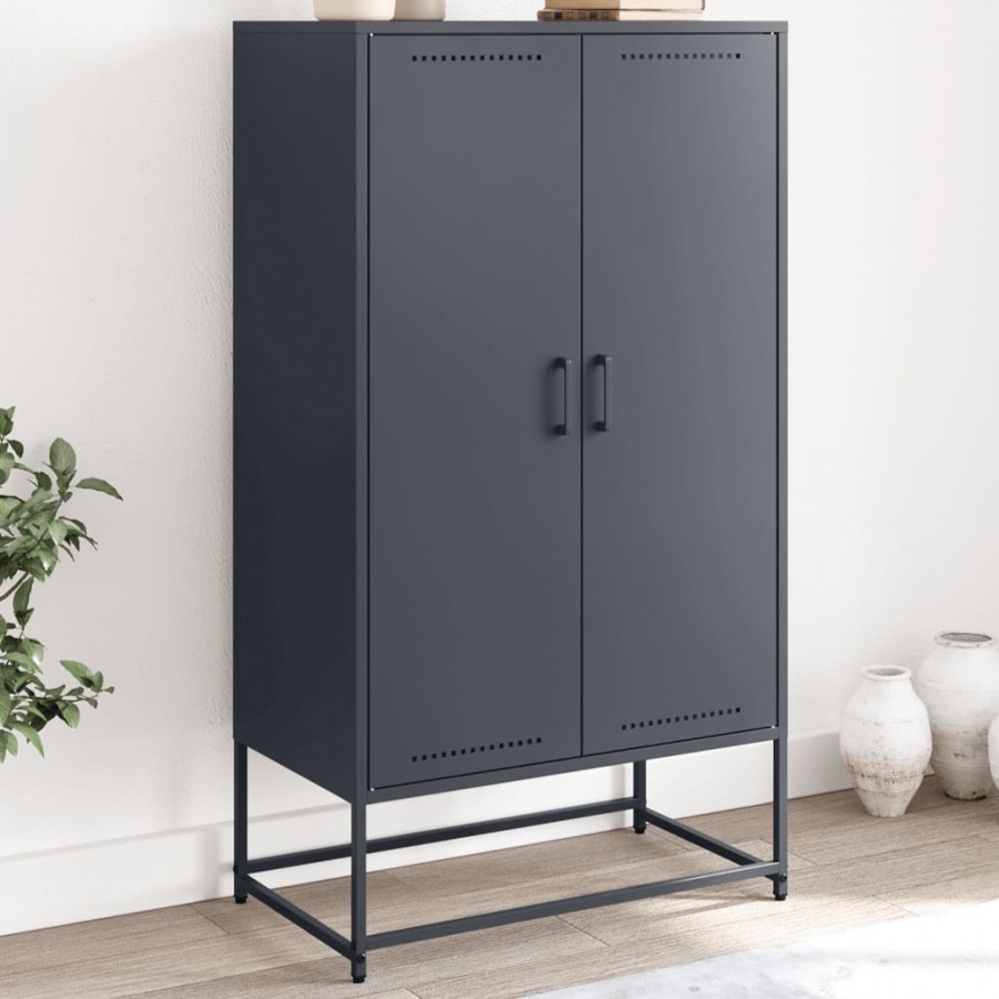 Buffet haut anthracite 68,5x38,5x123,5 cm acier