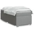 cadre de lit avec matelas Gris clair 90x200 cm Tissu