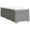 cadre de lit avec matelas Gris clair 90x200 cm Tissu