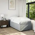 cadre de lit avec matelas Gris clair 90x200 cm Tissu