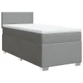 cadre de lit avec matelas gris clair 80x200 cm tissu