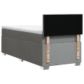 cadre de lit avec matelas gris clair 80x200 cm tissu