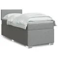 cadre de lit avec matelas gris clair 80x200 cm tissu