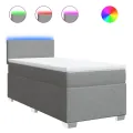cadre de lit avec matelas gris clair 80x200 cm tissu