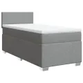 cadre de lit avec matelas gris clair 80x200 cm tissu