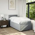 cadre de lit avec matelas gris clair 80x200 cm tissu