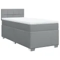 cadre de lit avec matelas gris clair 80x200 cm tissu