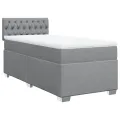 cadre de lit avec matelas gris clair 80x200 cm tissu