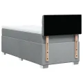 cadre de lit avec matelas gris clair 80x200 cm tissu