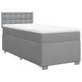 cadre de lit avec matelas gris clair 80x200 cm tissu