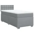 cadre de lit avec matelas gris clair 80x200 cm tissu