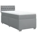 cadre de lit avec matelas gris clair 80x200 cm tissu