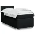 cadre de lit et matelas Noir 80x200 cm Tissu