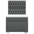 cadre de lit avec matelas Gris foncé 80x200 cm Tissu