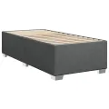 cadre de lit avec matelas Gris foncé 80x200 cm Tissu