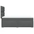 cadre de lit avec matelas Gris foncé 80x200 cm Tissu