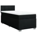 cadre de lit et matelas Noir 80x200 cm Tissu