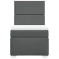 cadre de lit avec matelas Gris foncé 80x200 cm Tissu