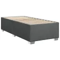 cadre de lit avec matelas Gris foncé 80x200 cm Tissu