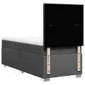 cadre de lit avec matelas Gris foncé 80x200 cm Tissu