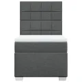 cadre de lit avec matelas Gris foncé 80x200 cm Tissu