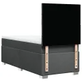 cadre de lit avec matelas Gris foncé 80x200 cm Tissu