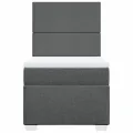 cadre de lit avec matelas Gris foncé 80x200 cm Tissu