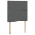 cadre de lit avec matelas Gris foncé 80x200 cm Tissu