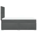 cadre de lit avec matelas Gris foncé 80x200 cm Tissu