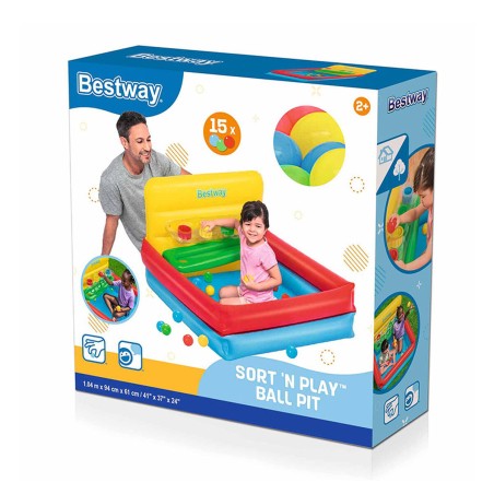 Bestway Inflatable Kids Pool with Balls 104x94x61 cm +2 Years Garden 5