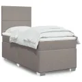 cadre de lit avec matelas Taupe 90x200 cm Tissu