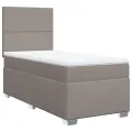 cadre de lit avec matelas Taupe 90x200 cm Tissu
