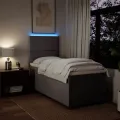 cadre de lit avec matelas Taupe 90x200 cm Tissu